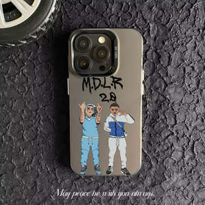 Funda de Teléfono de Plástico Duro Combinada para Dos Personas, Moderna, Apta para <span class=keywords><strong>iPhone</strong></span> 11 12 13 14 15 16 17 Plus Pro Max Fund Mdlr - Product Image 2