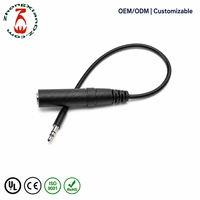 Câble adaptateur audio personnalisé 3,5 mm stéréo mâle vers 6,35 mm femelle 1/4 pouce, 15 cm, nickelé, pour guitare, clavier, mixeur, faisceau OEM
