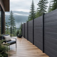 Panneaux de clôture composites WPC sans entretien, écran d'intimité co-extrudé, imperméable, écologique, pour piscine et jardin