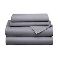 Parure de lit en fibre de bambou 300 fils, taille King Size, toutes saisons, drap plat, collection de housses tissées