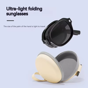 Gafas de Sol Plegables con Diseño de Ojo de Gato, Portátiles, Ovaladas, con Protección UV, para Fotografía, de Lujo, Negras, Anti-luz - Product Image 3
