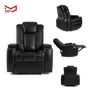 VANBOW Siège de cinéma électrique de luxe à chargement USB Fauteuil de cinéma maison inclinable en cuir