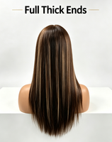 Peluca de Cabello Humano Virgen Sin Procesar, Liso, Doble Trama, Apto para Decoloración, 100% Cabello Humano Real