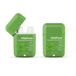 Inhalador Nasal de Doble Orificio con Tapa Abatible, Portátil, con Aceite Esencial de Mentol Natural, Sensación de Doble Enfriamiento para la Congestión Nasal - Product Image 1