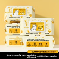 Lingettes nettoyantes pour animaux de compagnie Furrivo, 80 unités, parfum floral, sans rinçage, éliminent les taches de larmes, désodorisent, pour chats et chiens