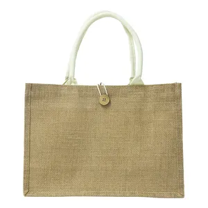 Wholesale Custom Logo Jute Canvas Tote Bag For Food