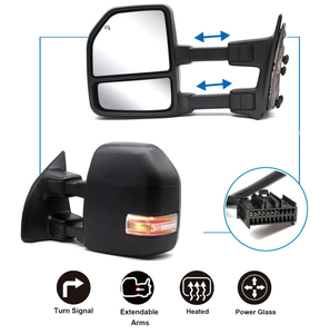 Espejo Lateral de Alta Calidad en Negro ABS+Vidrio para Camionetas F250/F350/F450 Super Duty 2008-2016, Retrovisor Compatible - Product Image 4