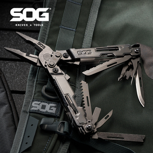 Alicates Multifuncionales Compactos SOG PowerAccess Deluxe, <span class=keywords><strong>Herramientas</strong></span> Plegables de Acero Inoxidable con Cuchillo, Equipo EDC para Actividades al Aire Libre (PA2002-CP) - Product Image 1