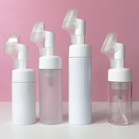 Botella Redonda de PET Plástico Negro Mate de 100ml 120ml con Bomba de Espuma, Envase Personalizado para Limpiador Facial y Champú