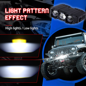 170W LED rijlicht LED-spot Bi-LED koplamp tweekleurig voor off-road voertuigen drievoudige lens koplampen DRL mistlampen werkverlichting - Product Image 4