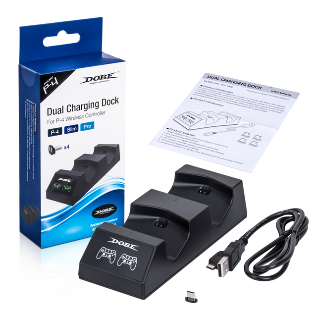 PS4 Controller Charger Dock Station with LED Indicator & Charging Protection Compatible with PS4 /PS4 Slime/PS4 Pro