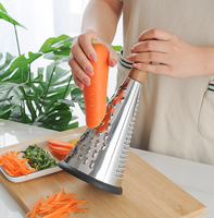 Hoge Kwaliteit Antislip Rvs 3 Side Fruit Groente Chopper Professionele Doos Rasp Kaas Shredder Met Houten Handvat
