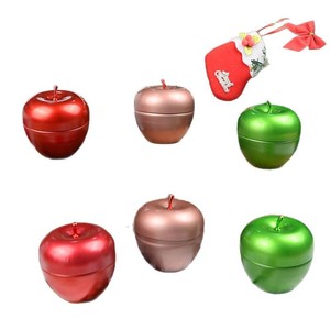 Bougie parfumée à la pomme XYT, rouge, verte, rose doré, décorations de Noël, parfum d'hiver, ensemble de bougies originales pour les fêtes - Product Image 1