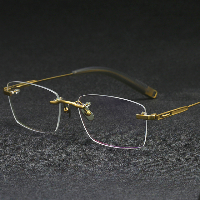 80817 Titanium Optical Frame Eyeglasses High Quality Colorful Anti Blue Light Rimless Reading Frame Unisex Adults Lightweight