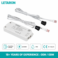 Interrupteur à capteur de contrôle double porte DC12V 24V 60W 120W, intensité variable, CCT réglable, fonction anti-buée pour éclairage LED d'armoire et de placard