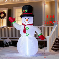Décorations de Noël gonflables transfrontalières pour jardin, cour et fêtes, figurine de bonhomme de neige extérieure de 1,2 mètre avec éclairage LED