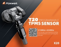 Capteur de pression des pneus à programmation universelle T20 FOXWELL Système de pression des pneus Capteurs TPMS 433MHz 315MHz Identique aux capteurs Autel MX