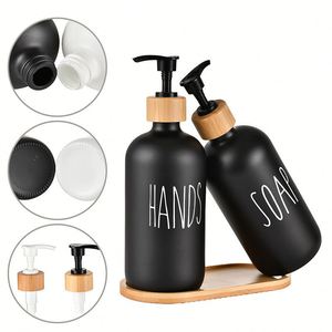 Soap Dispenser with Tray 2 Pack Hand and Dish Soap Bottle for <b>Bathroom</b> and Kitchen - Product Image 2