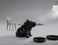 Mobilier d'intérieur de salon en verre style hippopotame spécial hippopotame appartement hall table basse table à thé loft