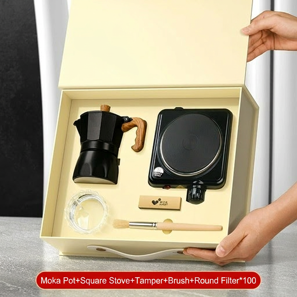 Black 5-piece set, dual-valve version (with stove)