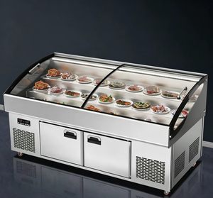 Réfrigérateur de comptoir à double température de 2,5 m avec porte vitrée pour la présentation de poulet, de poisson et de viande destiné aux boucherons et aux poissonniers - Product Image 4