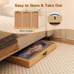 Tall Puzzle <b>Table</b> with 6 Drawers Board <b>Folding</b> <b>Legs</b> 29.8" X 22" Portable for Adults Furniture - Product Image 3