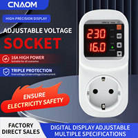 Prise de protection contre les surtensions et les sous-tensions, AC 220V 110V, réglable 16A, protection contre les surtensions, prise EU, protection sûre