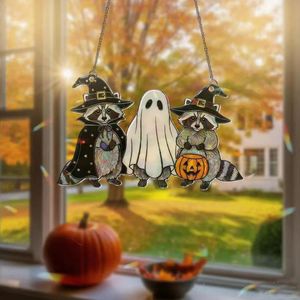 <span class=keywords><strong>Trampa</strong></span> de luz explosiva de Halloween para ventana colgante mapache fantasma diseño Acrílico - Product Image 1