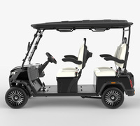 Voiture de golf électrique de luxe 4 places Sièges en cuir et haut-parleur Bluetooth Voiturette de golf haut de gamme avec rétroviseur