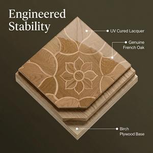 <span class=keywords><strong>Parquet</strong></span> en chêne à motif Versailles avec construction technique, dalles en bois massif préfinies pour hôtel de luxe et villa - Product Image 3