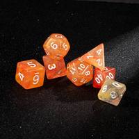 Ensemble de 7 dés de jeu polyédriques en acrylique, dés de jeu de table portables, gravure personnalisée pour jeux de société, fournitures pour fêtes de jeux