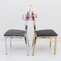 Chaises de banquet de luxe en métal doré pour hôtel, mobilier de réception, tables et chaises pour événements et fêtes de mariage