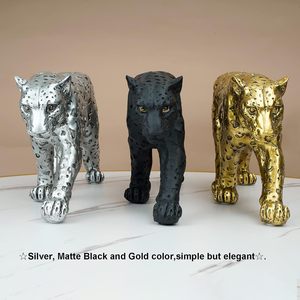 Nuove idee di prodotto 2022 tendenze nero <span class=keywords><strong>pantera</strong></span> scultura statua per la vendita giocattolo animale figurine in resina fai <span class=keywords><strong>da</strong></span> te animale - Product Image 4