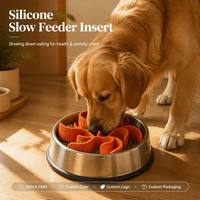 Insert en silicone pour gamelles anti-glouton pour chien, spirale en silicone pour l'alimentation lente des animaux, personnalisable avec logo et couleur