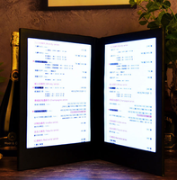 Restaurant Led Lumineux Menu Titulaire 3 Page En Cuir PU Light Up Menu Livre Couverture Pour Bar Boîte De Nuit