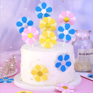 6 Flores Pequeñas Rosadas para Decoración <span class=keywords><strong>de</strong></span> <span class=keywords><strong>Pastel</strong></span> <span class=keywords><strong>de</strong></span> <span class=keywords><strong>Cumpleaños</strong></span>, Pétalos <span class=keywords><strong>de</strong></span> <span class=keywords><strong>Girasol</strong></span>, Adornos para Repostería - Product Image 3