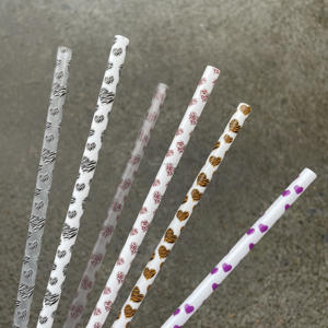 Stampa <span class=keywords><strong>leopardo</strong></span> personalizzata bere PP plastica dura stampa cannucce riutilizzabili in plastica modello ghepardo rosa - Product Image 5