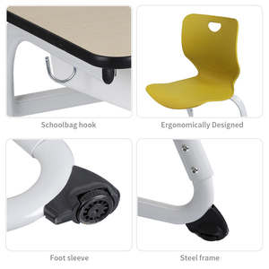 MDF Board Study <strong>Table</strong> and Chairs Set for Kids <strong>Height</strong> <strong>Adjustable</strong> Student Desk and Chair for Children Bedroom - Product Image 3