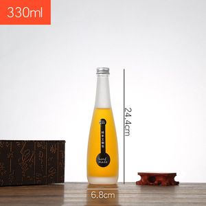 Sake-contenedor de licor redondo para cóctel de ron, botella de cristal vacía de 330ml y 500ml con logotipo personalizado, venta al por mayor - Product Image 5
