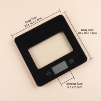 Báscula Digital de Cocina de Vidrio Templado Delgada con Pantalla LCD Grande para Cocinar y Hornear en Casa con Medición Precisa