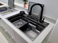 de cuisine en acier inoxydable 304 de qualité supérieure, lavabo rectangulaire à une cuvette avec surface nano monotrou