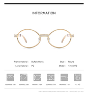 Lunettes de vue en corne de buffle pour hommes, nouvelle marque de designer, montures rondes de luxe avec 720 diamants, pour femmes, référence 17550179