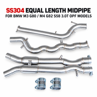 Tuyau intermédiaire en acier inoxydable 304 à longueur égale pour BMW S58 avec résonateur M3 G80 M4 G82 3.0T avec OPF