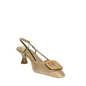 Scarpe da Donna Gold & Gold con Tacco Slingback Beige Metallizzato - Product Image 5