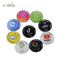 En stock – Autocollant NFC transparent en époxy de 30 mm pour partage sur les réseaux sociaux, NFC 213, pour Instagram et Google Review
