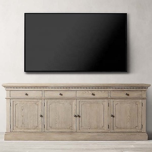 Maison Usage salon Style européen 4 portes 4 tiroirs rangement en bois massif meuble TV Antique - Product Image 1