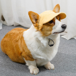 Chongtapet Gorra de béisbol para perros, sombrero de verano para Corgi, Teddy, Golden Retriever, sombrero de protección solar para mascotas, estilo monocromático - Product Image 3