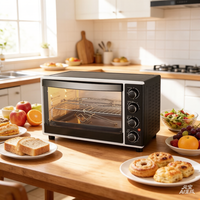 Horno de cocina de gran calidad, horno eléctrico de mesa portátil con Control de perilla de 30L para hornear