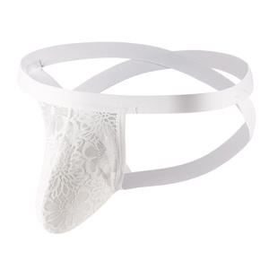 Jockstrap da Uomo a Vita Bassa in Nylon Lavorato a Maglia, Sexy Slip Doppio con Pizzo e Rete Traforata, Traspirante, Lavabile a Mano - Product Image 4