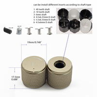 Bouton de contrôle du volume en aluminium usiné massif 19x17,5 mm, axe en D, bouton moleté pour encodeur rotatif, potentiomètre pour amplificateur audio